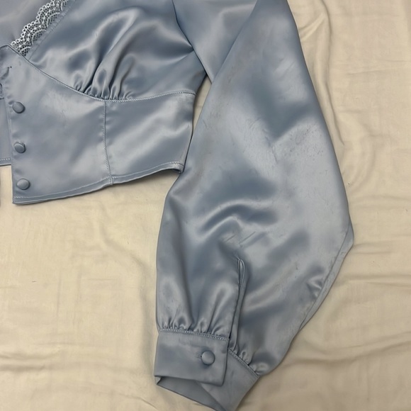 Simons Twik Baby Blue Silk Blouse - Picture 5 of 9